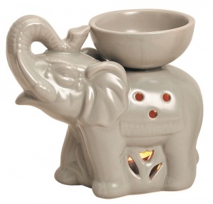 Kominek ceramiczny "słoń" - szary