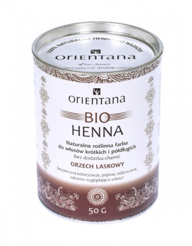Orientana - BIO Henna Orzech laskowy do włosów krótkich i półdługich - 50g