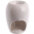Kominek ceramiczny w kształcie bulwy - biały