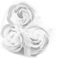 Zestaw 3 Mydlanych Białych Róż