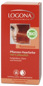 Logona – Farba do włosów w proszku płomienna czerwień – 100g