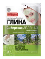 Fitokosmetik - Glinka syberyjska zielona - odżywcza (poprawia napięcie skóry) z dodatkiem ziół - 75g