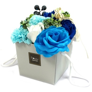 Mydlany bukiet kwiatowy - Niebieskie Wesele