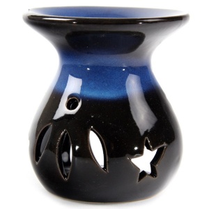Kominek ceramiczny granatowo - czarny
