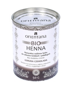  Orientana - BIO Henna Gorzka czekolada do włosów krótkich i półdługich - 50g