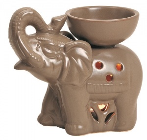 Kominek ceramiczny "słoń" - brązowy