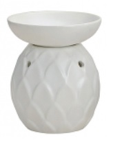 Kominek ceramiczny łuski - biały