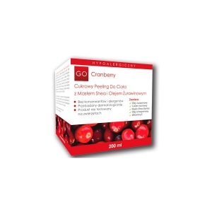 GoCranberry – Cukrowy Peeling Do Ciała z Masłem Shea i Olejem Żurawinowym – 200 ml