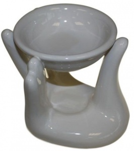 Kominek ceramiczny " Pomocna dłoń" - Biały matowy