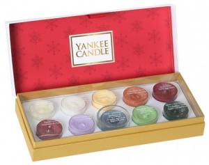 Yankee Candle - The Perfect Christmas - zestaw 10 tealightów + świecznik
