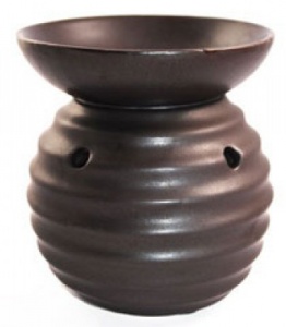 Kominek ceramiczny - baryłka ciemna czekolada