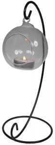 Przeźroczysty lampion na stojaku - czarny