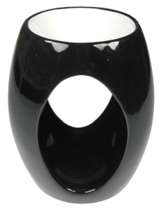 Kominek ceramiczny czarno - biały