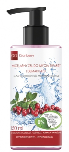 GoCranberry – Micelarny żel do mycia twarzy i demakijażu – 150 ml