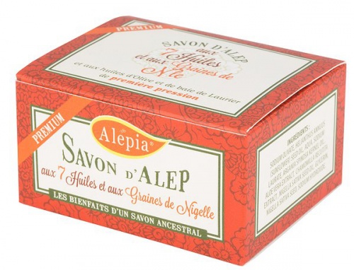Mydło Alep Premium z 7 olejami z dodatkiem ziaren nigella - 150g