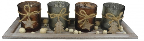 Dekoracyjny zestaw świątecznych świeczników na sampler/tealight