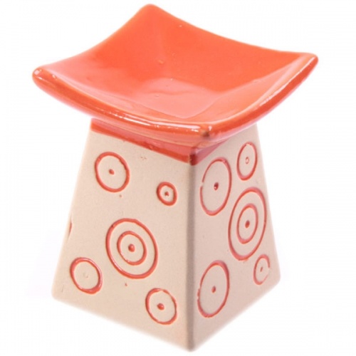 Kominek ceramiczny w kółka - pomarańczowy