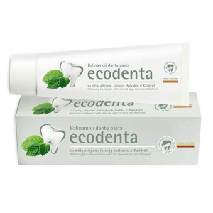 Ecodenta - Pasta do zębów wybielająca z olejkiem miętowym, ekstraktem szałwiowym i biaoaktywnym wapniem - 100 ml 