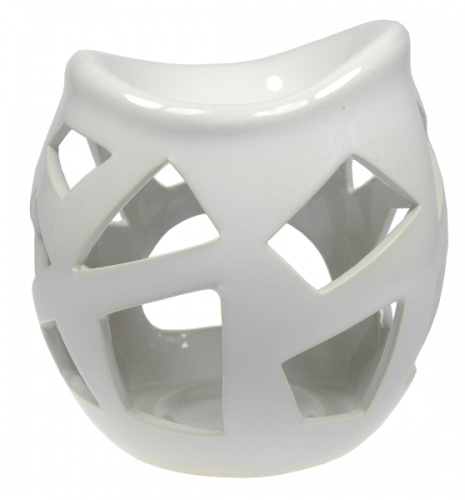Kominek ceramiczny "koszyk" - biały