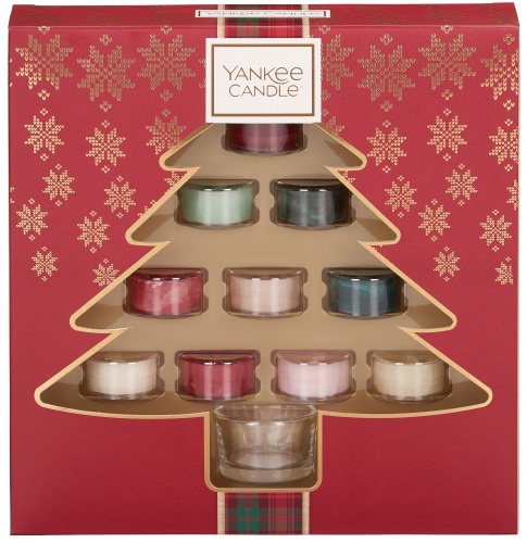 Yankee Candle - Alpine Christmas - zestaw 10 tealight'ów zapachowych ze świecznikiem